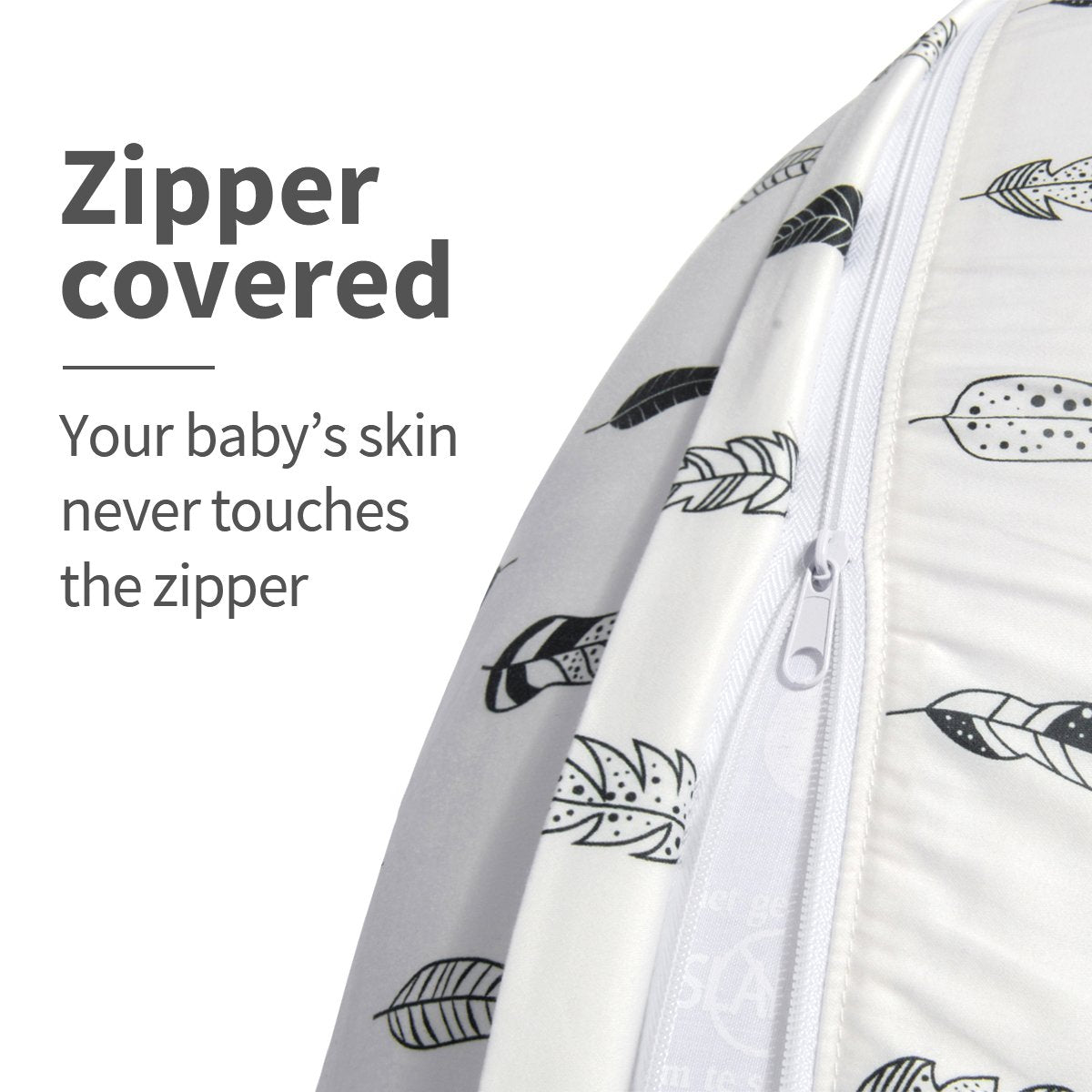 BABY Nursing Pillow Cover Slipcover,100% Organic Cotton ,Soft and Comfortable,Feathers Design,Maternity Breastfeeding Newborn Infant Feeding Cushion Cover, ZT01